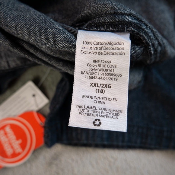 Wonder Nation Be The Future Denim Paint Splattered Shirt Big Boy XXL (18) Casual - Picture 10 of 11